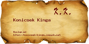 Konicsek Kinga névjegykártya